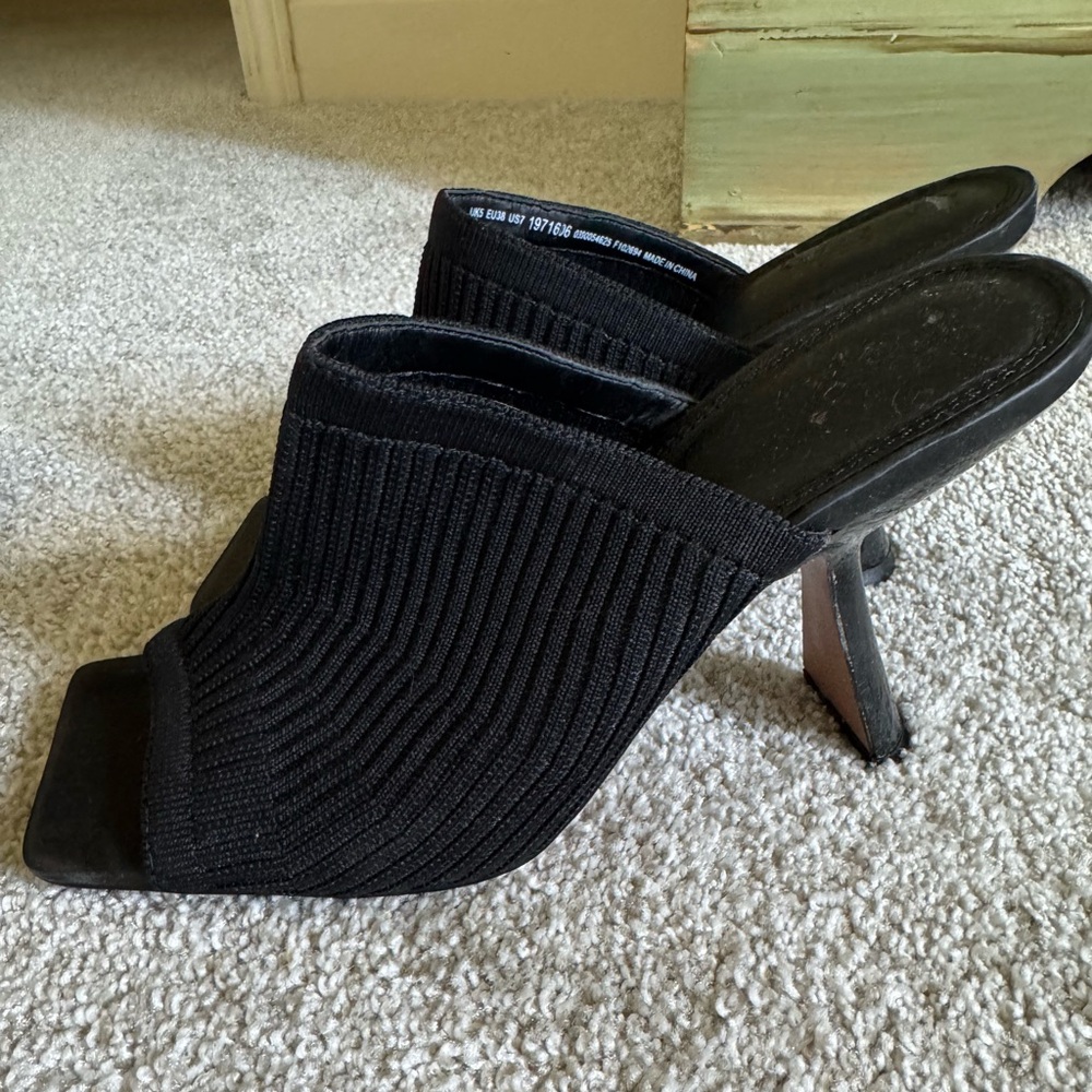ASOS Black Ribbed Mules